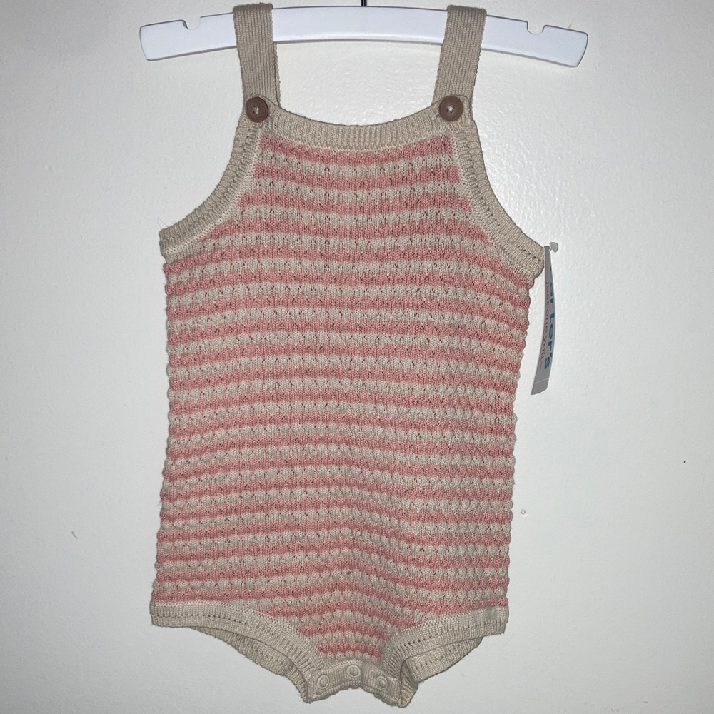 #74. 🆕 NWT - Carter's Pink and Cream Striped One Piece